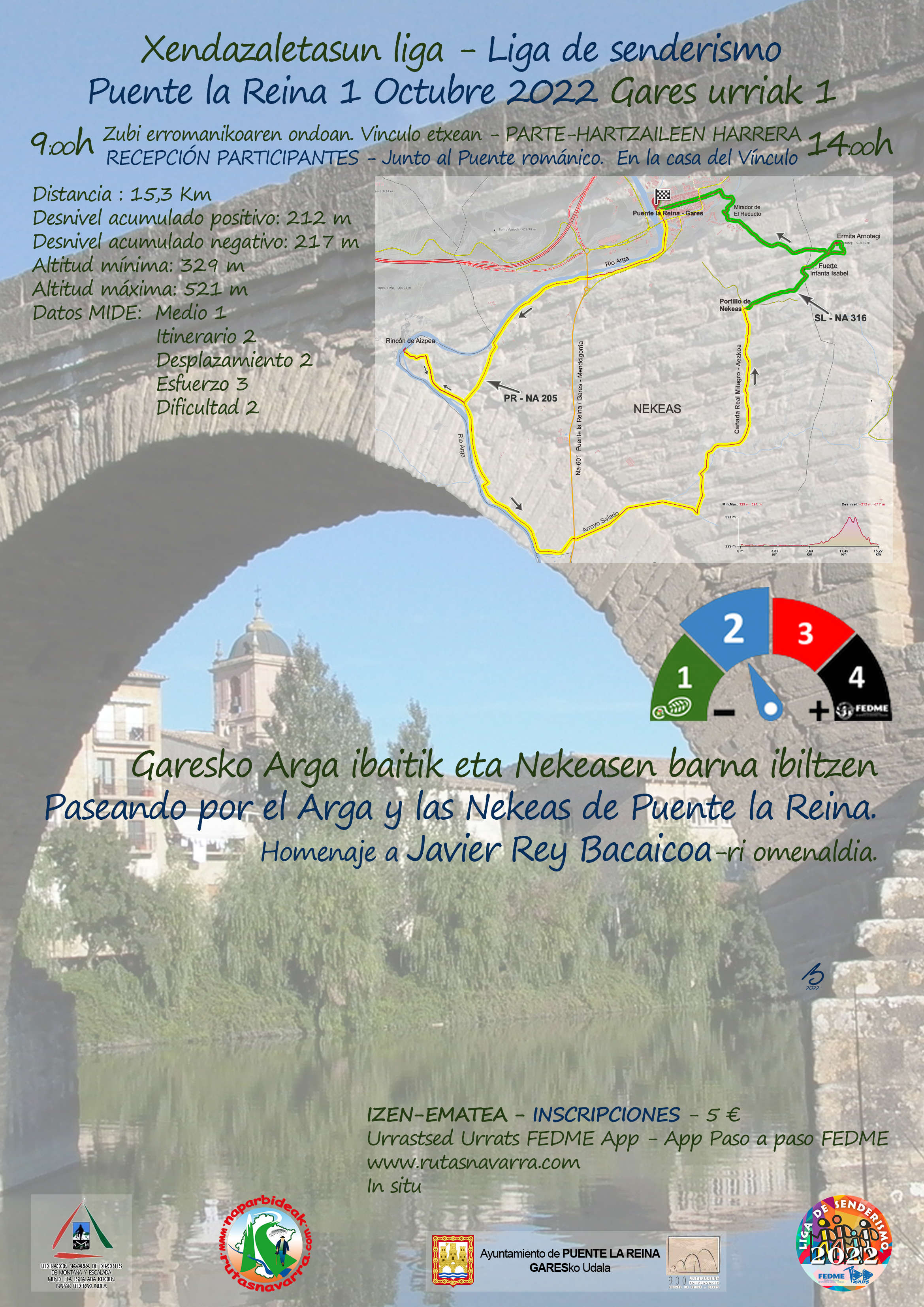 PASEANDO POR EL ARGA Y LAS NEKEAS DE PUENTE LA REINA (HOMENAJE A JAVIER REY)